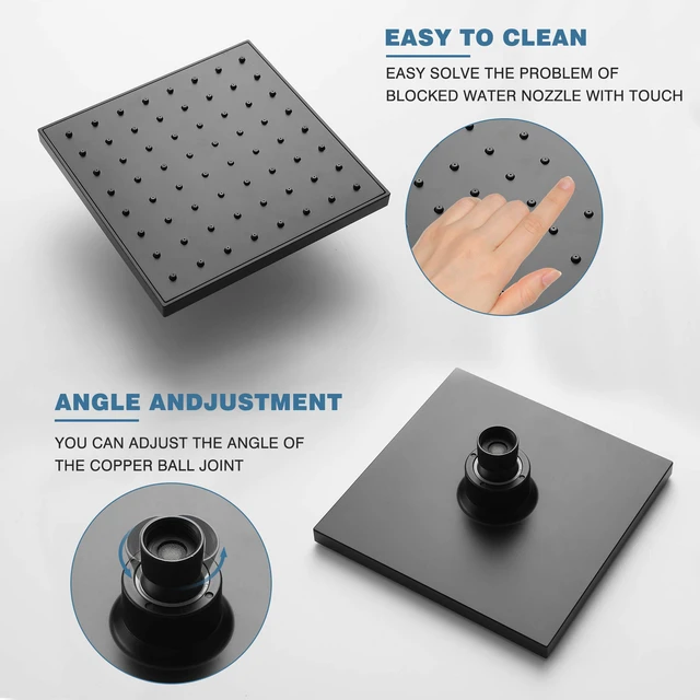 Alt view image 7 of 7 - Matte Black Tub Shower Faucet Set, 6" Rain Head with Valve Included Matte black shower kit with valve & tub spout. Single handle control, 6in rain head, durable matte finish for bathroom decor
