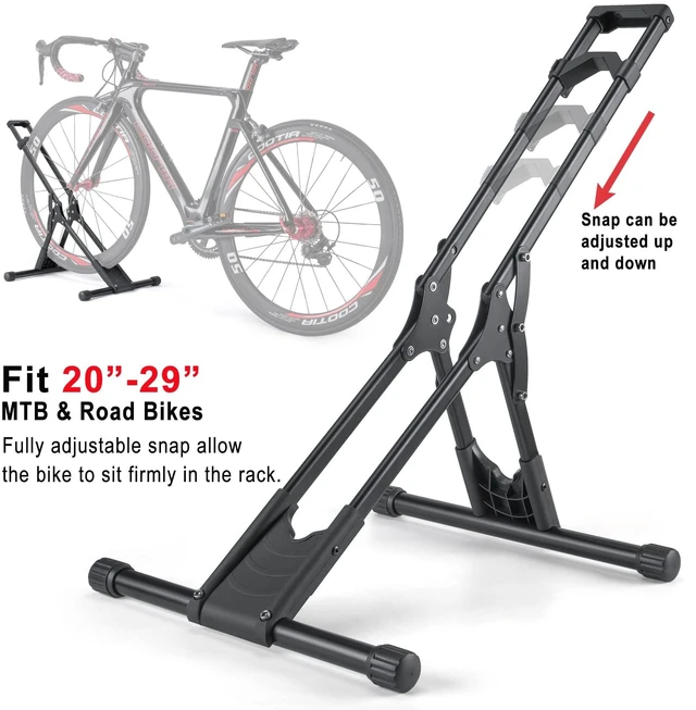 Alt view image 2 of 7 - Bike Floor Stand Rack- Indoor Bike Stand for Garage/Home - Bike Storage Bicycle Parking Rack Fit 20-29 Mountain Road Bikes (2 Bike Rack)