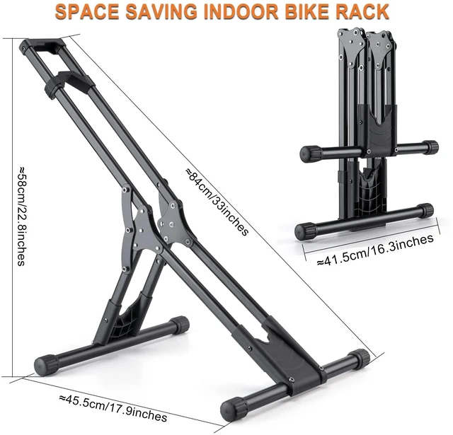 Alt view image 5 of 7 - Bike Floor Stand Rack- Indoor Bike Stand for Garage/Home - Bike Storage Bicycle Parking Rack Fit 20-29 Mountain Road Bikes (2 Bike Rack)