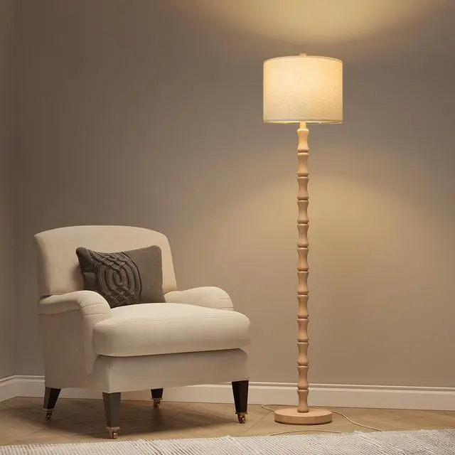 Main image of 62" Farmhouse Floor Lamp for Living Room, Retro Corner Floor Lamp Rotary Switch, Rustic Standing Lamp for Bedroom, Corner, Nursery, Dining Room, Bedroom, House