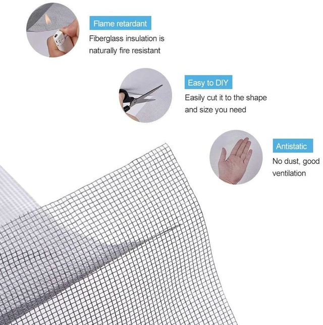 Alt view image 4 of 7 - Fiberglass Screen Roll High Visibility and Durable Screen Easy to DIY Repair or Rescreen Window and Door Screen
