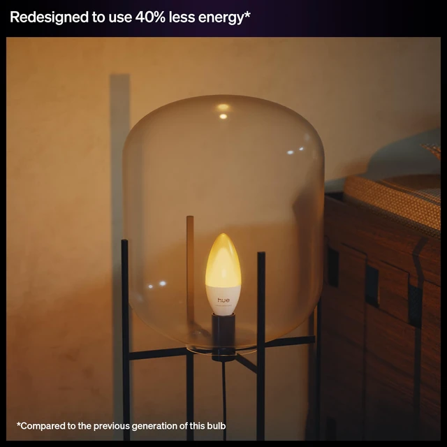 Alt view image 6 of 7 - Smart LED Candle Bulb, B39, E12, 1 Pack, White and Color Ambiance, Full Spectrum Light 1000K-20000K, 470 lm, Ultra-Low Dimming, Chromasync, Alexa, Google Home, Apple Home