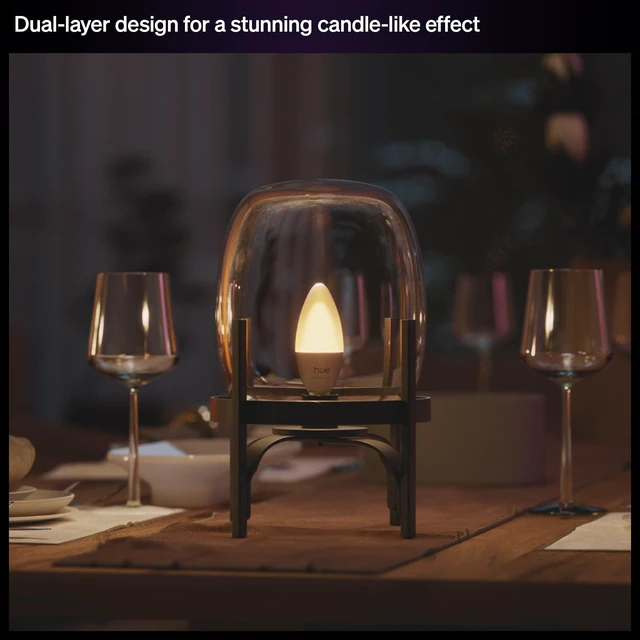 Alt view image 7 of 7 - Smart LED Candle Bulb, B39, E12, 1 Pack, White and Color Ambiance, Full Spectrum Light 1000K-20000K, 470 lm, Ultra-Low Dimming, Chromasync, Alexa, Google Home, Apple Home