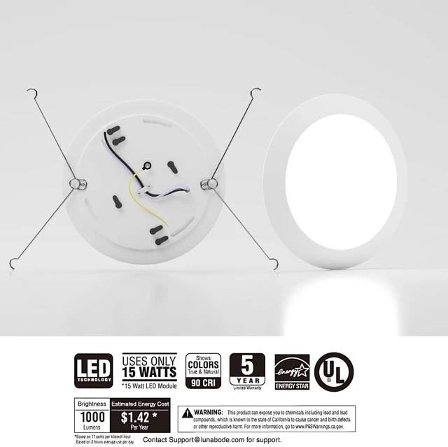 Alt view image 7 of 7 - 7.5 Inch Disc Light I Dimmable Ceiling Light Fixtures | 5CCT LED Lights 2700K/3000K/3500K/4000K/5000K | Flush Mount Ceiling Light I ETL & UL Certified I LED Lights for Bedroom - 12 Pack