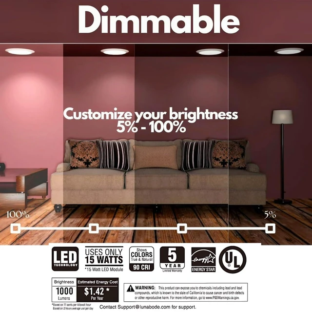Alt view image 6 of 7 - 7.5 Inch Disc Light I Dimmable Ceiling Light Fixtures | 5CCT LED Lights 2700K/3000K/3500K/4000K/5000K | Flush Mount Ceiling Light I ETL & UL Certified I LED Lights for Bedroom - 12 Pack