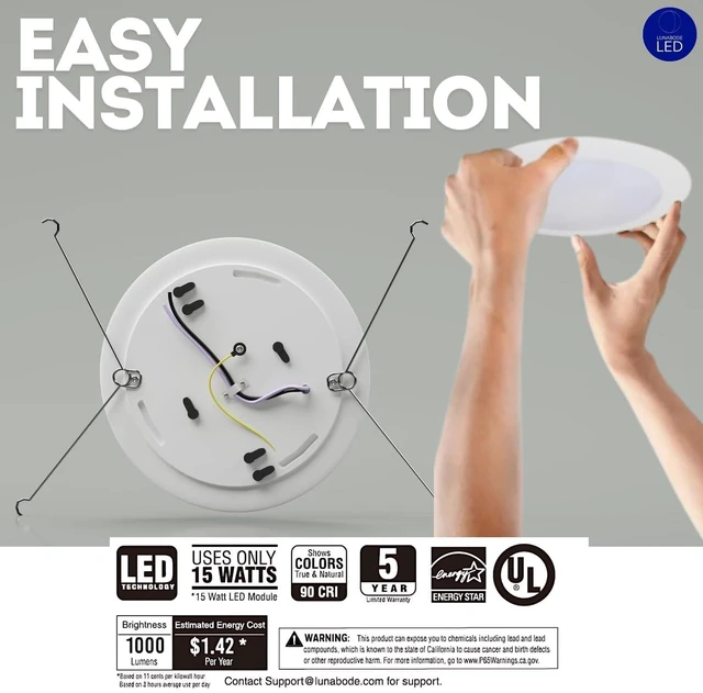 Alt view image 5 of 7 - 7.5 Inch Disc Light I Dimmable Ceiling Light Fixtures | 5CCT LED Lights 2700K/3000K/3500K/4000K/5000K | Flush Mount Ceiling Light I ETL & UL Certified I LED Lights for Bedroom - 12 Pack