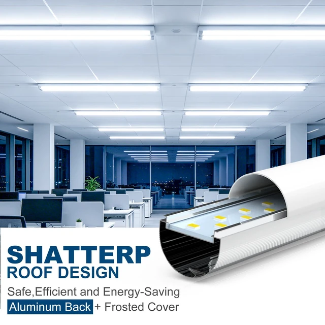 Alt view image 5 of 7 - Flourescent Light Bulbs Replacement, 24W 3200LM 6000K Frosted Type A+B, 12P Single or Double End Powered, Plug&Play or Ballast Bypass, F32T8 or F40T12 Fluorescent Bulbs,Office Shop Warehouse Lights