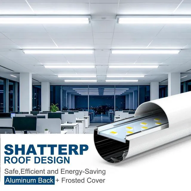 Alt view image 5 of 7 - Flourescent Light Bulbs Replacement, 24W 3200LM 5000K Frosted Type A+B, 12P Single or Double End Powered, Plug&Play or Ballast Bypass, F32T8 or F40T12 Fluorescent Bulbs,Office Shop Warehouse Lights