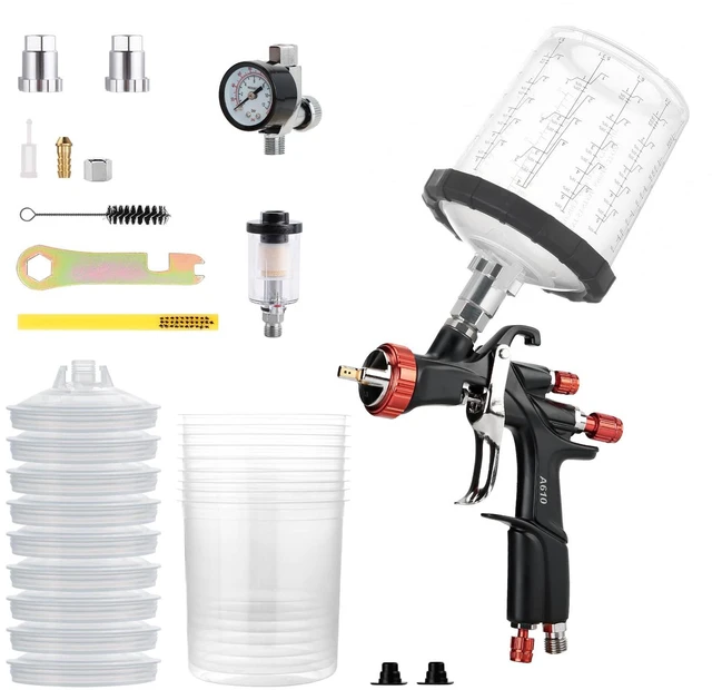 Main image of Tools R500 LVLP Air Spray Gun with 22 Ounce Disposable Paint Cups A610 Paint Guns Automotive, Car Paint Gun Sprayer, Paint Gun for House Painting, Car, Furniture, Varnish and Top Coat