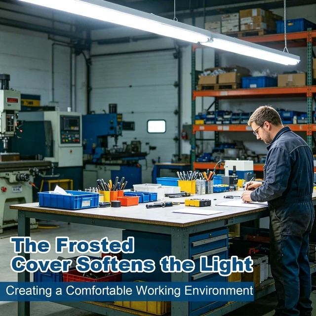Alt view image 6 of 7 - Flourescent Light Bulbs Replacement, 24W 3200LM 5000K Frosted Type A+B, 12P Single or Double End Powered, Plug&Play or Ballast Bypass, F32T8 or F40T12 Fluorescent Bulbs,Office Shop Warehouse Lights
