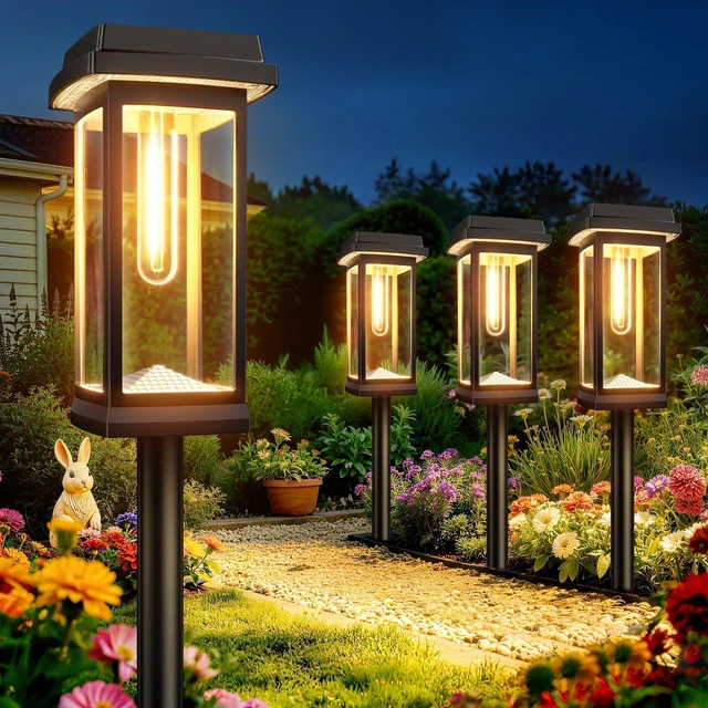 Main image of Solar Pathway Lights Outdoor, 12 Pack Upgraded Solar Garden Lights Solar Powered, Solar Lights Outdoor Waterproof IP65, 15 Hours Outdoor Solar Lights for Yard Patio Landscape Walkway Driveway Decor