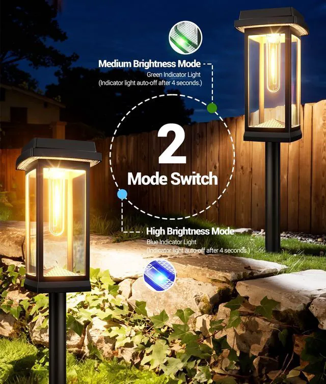 Alt view image 7 of 7 - Solar Pathway Lights Outdoor, 12 Pack Upgraded Solar Garden Lights Solar Powered, Solar Lights Outdoor Waterproof IP65, 15 Hours Outdoor Solar Lights for Yard Patio Landscape Walkway Driveway Decor