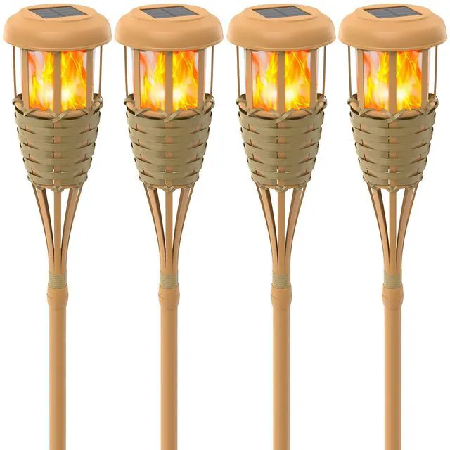 Main image of Solar Outdoor Lights, Solar Torch Lights Outdoor Flickering Flame, Outdoor Decorations for Patio Path Yard - 4 Pack