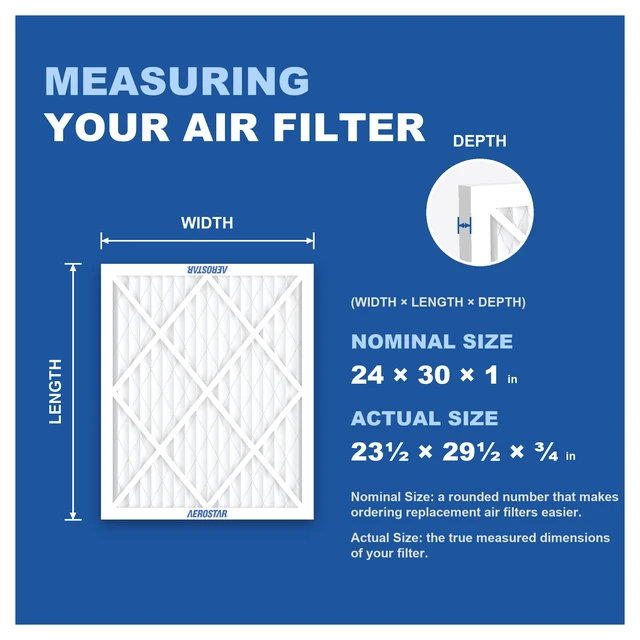 Alt view image 2 of 7 - Air Filter 24x30x1 MERV 13 AC Filter, HVAC, Furnace Filter, 4 Pack ACTUAL SIZE (23.50 x 23.75 x 1.75) AC Filter, Furnace Filter, Allergies, Dust, Pet Dander & Smoke MERV 13 (MPR 1500 / FPR 10)