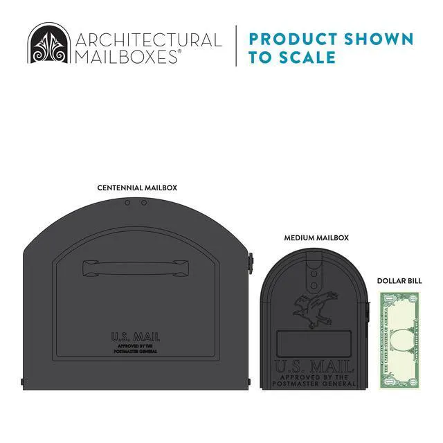 Alt view image 5 of 7 - 950020P-10 Centennial Post Mount Mailbox, Extra Large, Pewter