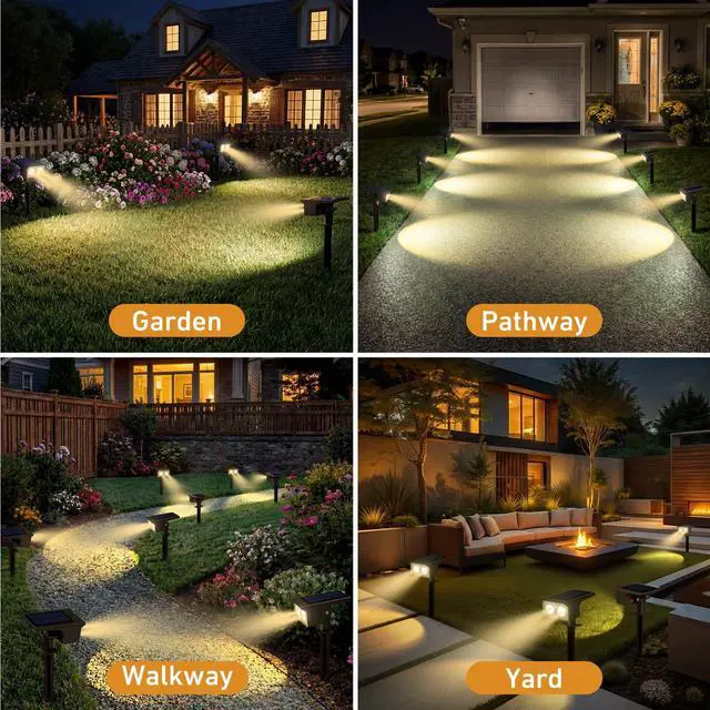 Alt view image 7 of 7 - 12 Pack Solar Lights Outdoor Waterproof Motion Sensor Outdoor Lights 3 Modes Solar Powered Yard Garden Solar Spot Lights for Outside Pathway Landscape Lighting, Warm White