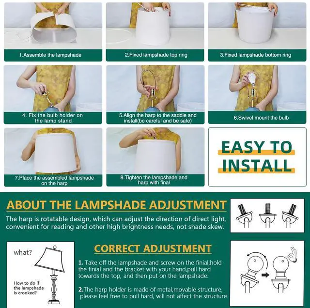 Alt view image 6 of 7 - 21'' Set of 2 Coastal Small Ceramic Lamps for Bedroom Traditional Nightstand Bedside Desk Table Lamp for Living Room Office Dorm, 2 Bulbs Included