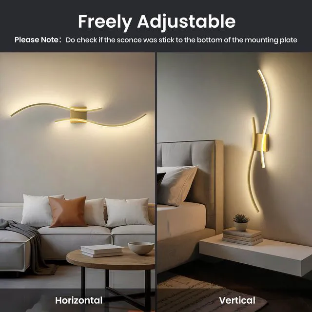 Alt view image 6 of 7 - 10000mAh Battery Operated Wall Sconces Set of 2, Gold, 31.5 Inch 3CCT, Renter Friendly, Rechargeable Wall Lights, Remote, Dimmable, LED Cordless Lights for Living Room, Bedroom, Home Decor
