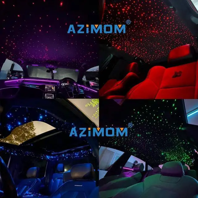 Alt view image 5 of 7 - 16W Twinkle & Sound Activate 650pcs*0.03in*9.8ft Fiber Optic Starlight Headliner Kits for Car Home Star Ceiling Sky Decoration, APP& Remote Control Light Engine End Glow Fiber