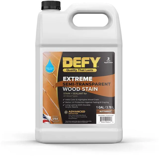 Main image of Extreme Wood Stain and Sealer in One - 1 Gallon Semi-Transparent Waterproof Coating for All Wood Types - Butternut