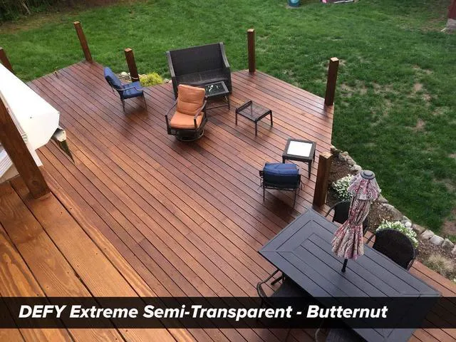 Alt view image 4 of 7 - Extreme Wood Stain and Sealer in One - 1 Gallon Semi-Transparent Waterproof Coating for All Wood Types - Butternut