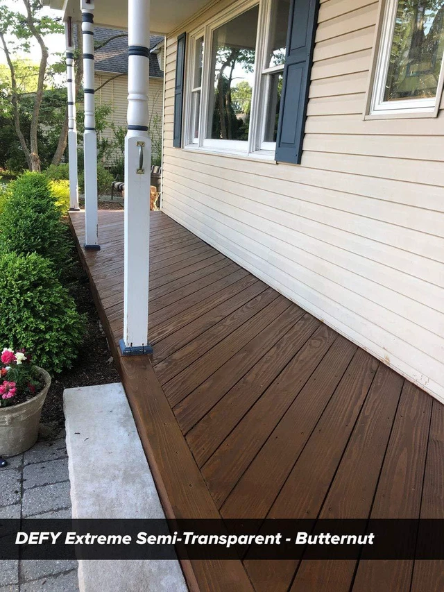 Alt view image 7 of 7 - Extreme Wood Stain and Sealer in One - 1 Gallon Semi-Transparent Waterproof Coating for All Wood Types - Butternut