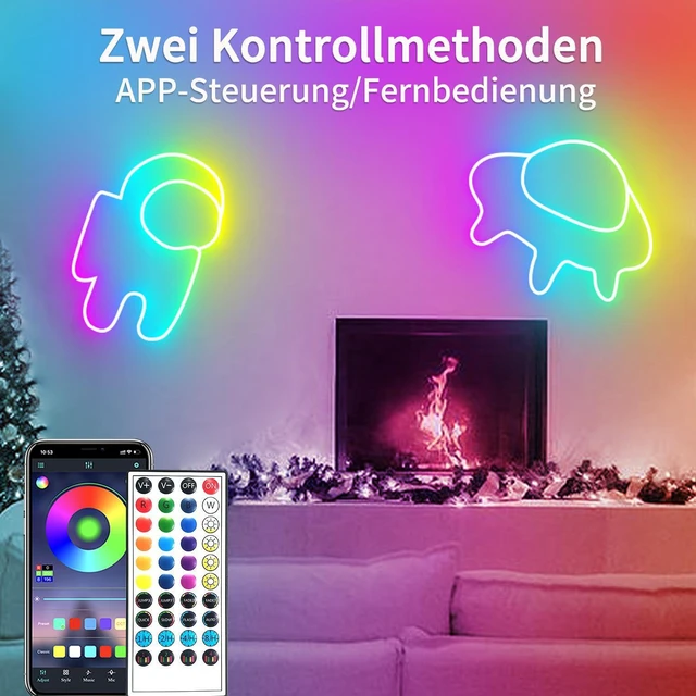 Alt view image 2 of 7 - 132FT Led Neon Rope Lights Control with App/Remote,Flexible Led Rope Lights,Multiple Modes,IP65 Outdoor RGB Neon Lights Waterproof,Music Sync Gaming Led Neon Strip Lights for Bedroom Décor