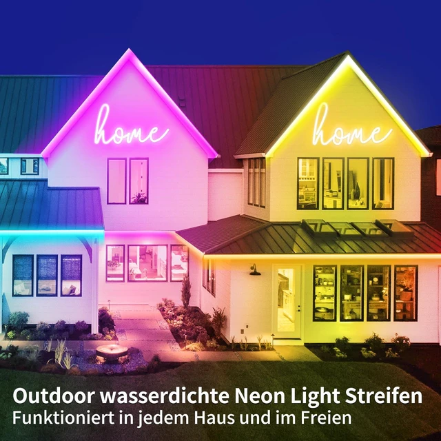 Alt view image 5 of 7 - 132FT Led Neon Rope Lights Control with App/Remote,Flexible Led Rope Lights,Multiple Modes,IP65 Outdoor RGB Neon Lights Waterproof,Music Sync Gaming Led Neon Strip Lights for Bedroom Décor