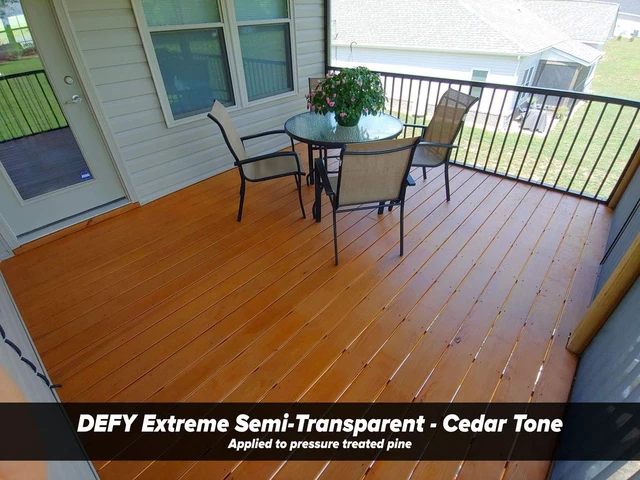 Alt view image 4 of 7 - Extreme Wood Stain and Sealer in One - 1 Gallon Semi-Transparent Waterproof Coating for All Wood Types - Cedar Tone
