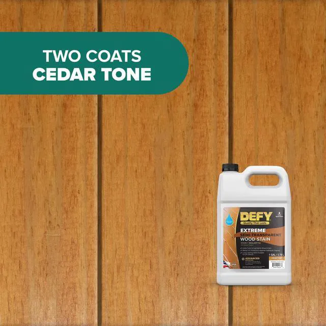 Alt view image 2 of 7 - Extreme Wood Stain and Sealer in One - 1 Gallon Semi-Transparent Waterproof Coating for All Wood Types - Cedar Tone