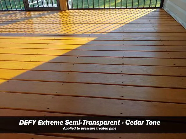 Alt view image 6 of 7 - Extreme Wood Stain and Sealer in One - 1 Gallon Semi-Transparent Waterproof Coating for All Wood Types - Cedar Tone