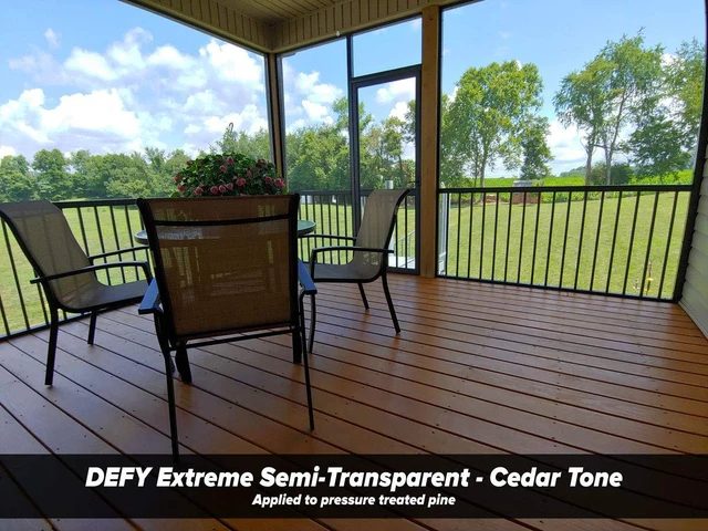 Alt view image 7 of 7 - Extreme Wood Stain and Sealer in One - 1 Gallon Semi-Transparent Waterproof Coating for All Wood Types - Cedar Tone