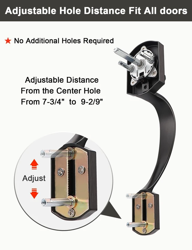 Alt view image 5 of 7 - Oil Rubbed Bronze Double Front Door Handleset with Deadbolt Upgraded Entry Door Handle Featuring Accent Wave Lever, Keyed & Dummy Exterior Handleset Combination