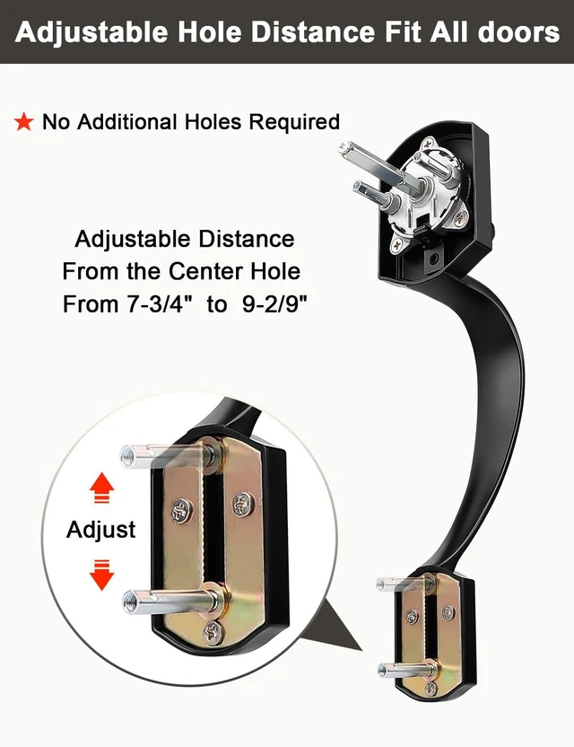 Alt view image 5 of 7 - Matte Black Double Front Door Handleset with Deadbolt Upgraded Entry Door Handle Featuring Accent Wave Lever, Keyed & Dummy Exterior Handleset Combination