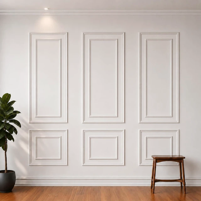 Main image of Peel and Stick Wall Molding Kit, Pre Cut Bilinear Frame Wainscoting Panel 3 Set,Inner and Outer Layer Style,Self Adhesive,Paintable,Premade,24"x54"+13.5"x44"