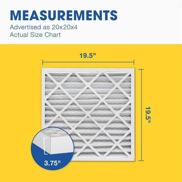 Alt view image 4 of 7 - Air Filter 20x20x4 MERV 11 AC Filter, HVAC, Furnace Filter, 6 Pack ACTUAL SIZE (19.50 x 19.50 x 3.75) AC Filter, Furnace Filter, Dust, Pet Dander, Smoke & Allergies MERV 11 (MPR 1200 / FPR 7)