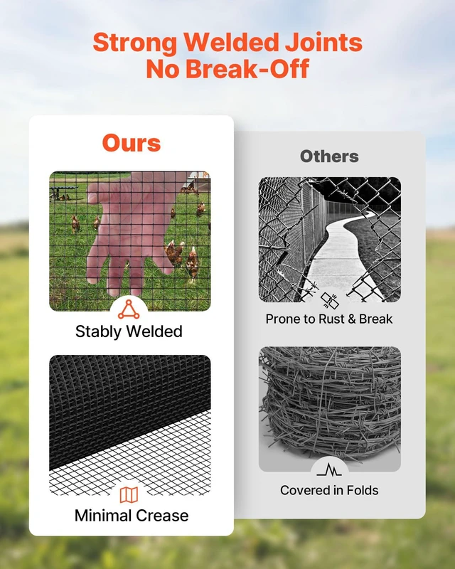 Alt view image 5 of 7 - Hardware Cloth 60 in x 50 ft, 1/2 in 19 Gauge Galvanized Wire Mesh Roll, Weather-Resistant Vinyl Coated Chicken Wire Fencing, Heavy Duty Welded Garden Plant Fencing for Rabbit Cage Snake Fence