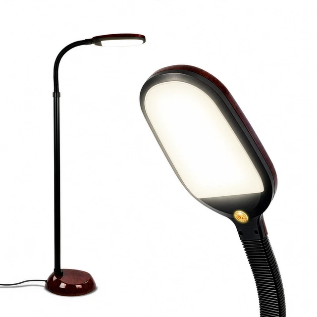 Main image of Litespan - Bright LED Floor Reading Lamp for Over Chair Crafts and Reading, Estheticians' Light for Lash Extensions, Adjustable Standing Lamp for Living Room, Bedroom, Office - Havana Brown