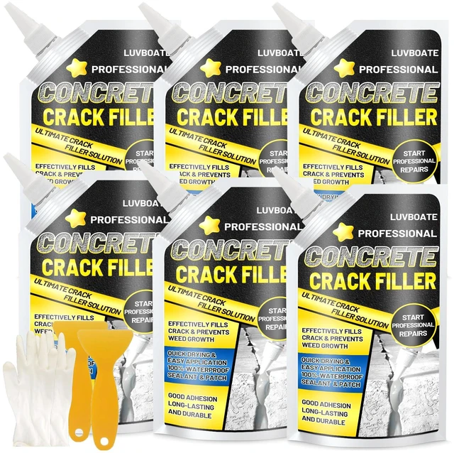 Main image of Concrete Crack Filler, 9LB Waterproof Self Leveling Cement Crack Filler Slab Concrete Waterproof Repair Sealant for Driveways, Walkways, Patio, Joint, Indoor and Outdoor - Grey