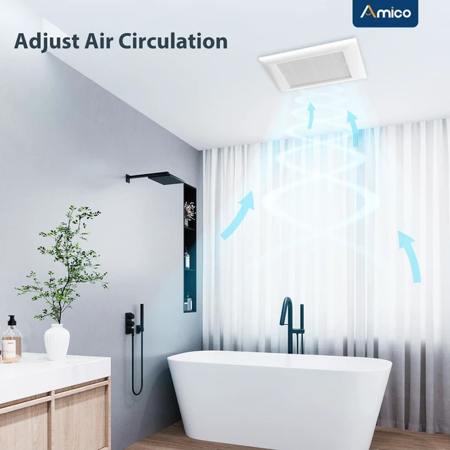 Alt view image 5 of 7 - Bathroom Exhaust Fan, 110 CFM, 1.0 Sones, Low Noise, ETL & FCC Ceiling Opening 9.4 ''x 9.4'', Household Bath Ventilation Fans, Ceiling Mounted, No Attic Access Needed