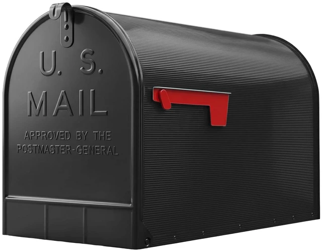Main image of Jumbo Size Rural Mailbox, 3175 cu-in Capacity, Galvanized Steel, Powder-Coated, 15 in. H x 11.69 in. W x 24.82 in. L, Black, Extra Large