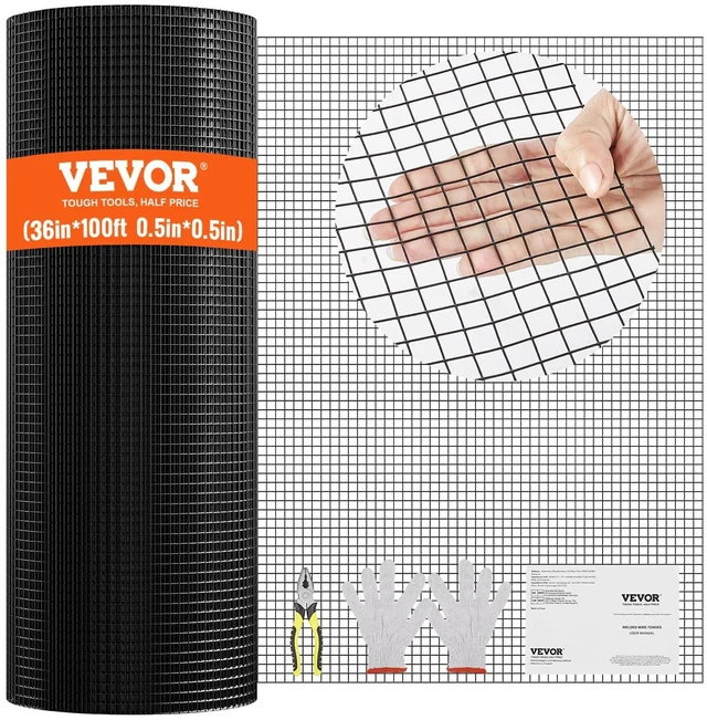 Main image of Hardware Cloth, 36'' x 100' 1/2inch Galvanized Wire Mesh Roll, 19 Gauge Chicken Wire Fencing Roll, Vinyl Coating Metal Wire Mesh for Chicken Coop Barrier, Rabbit Snake Fences, Poultry Enclosures
