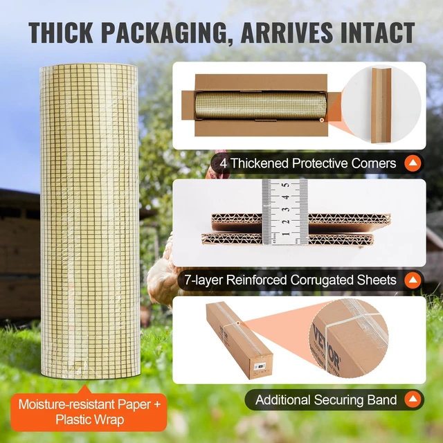 Alt view image 6 of 7 - Hardware Cloth, 36'' x 100' 1/2inch Galvanized Wire Mesh Roll, 19 Gauge Chicken Wire Fencing Roll, Vinyl Coating Metal Wire Mesh for Chicken Coop Barrier, Rabbit Snake Fences, Poultry Enclosures