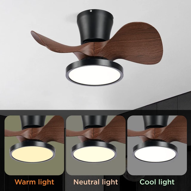 Alt view image 5 of 7 - Quiet Ceiling Fan with LED Light 22 inch Large Air Volume Remote Control for Kitchen Bedroom Dining Room Patio
