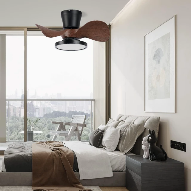 Alt view image 7 of 7 - Quiet Ceiling Fan with LED Light 22 inch Large Air Volume Remote Control for Kitchen Bedroom Dining Room Patio