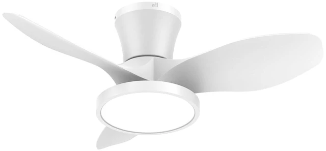 Main image of Quiet Ceiling Fan with LED Light DC Motor 32 inch Large Air Volume Remote Control White for Kitchen Bedroom Dining Room Patio