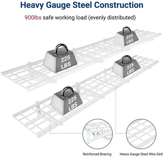 Alt view image 3 of 7 - 12-inch-by-72-inch Wall Shelf Garage Storage Rack Wall Mounted Floating Shelves,1x6ft,White, 2-Pack, Classic Series
