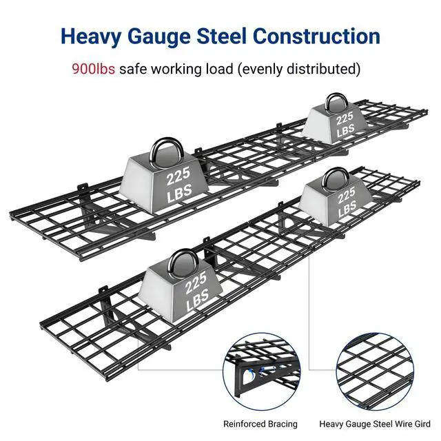 Alt view image 3 of 7 - 12-inch-by-72-inch Wall Shelf Garage Storage Rack Wall Mounted Floating Shelves,1x6ft,Black, 2-Pack, Classic Series