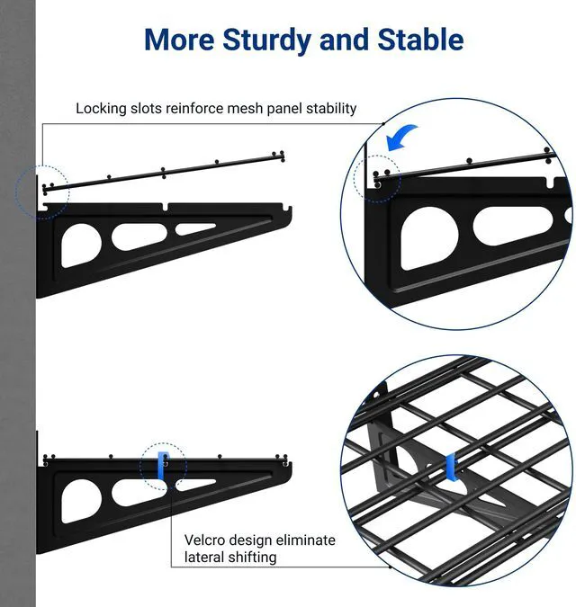 Alt view image 4 of 7 - 12-inch-by-72-inch Wall Shelf Garage Storage Rack Wall Mounted Floating Shelves,1x6ft,Black, 2-Pack, Classic Series