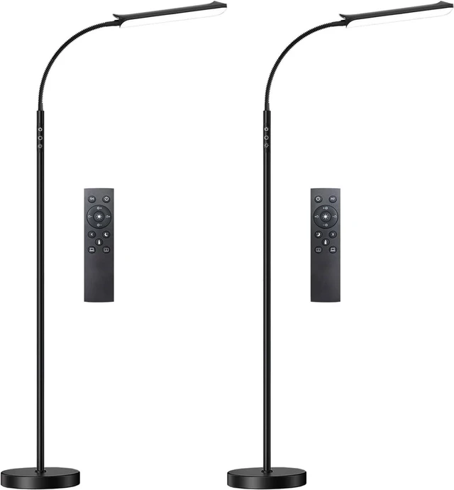 Main image of Dimmable LED Floor Lamp, Super Bright Reading Lamps Floor Standing lamp with Remote & Touch Control, Stepless Dimming & 2700K-6500K Color Temperature, for Living Room Bedroom Office, 2 Pack